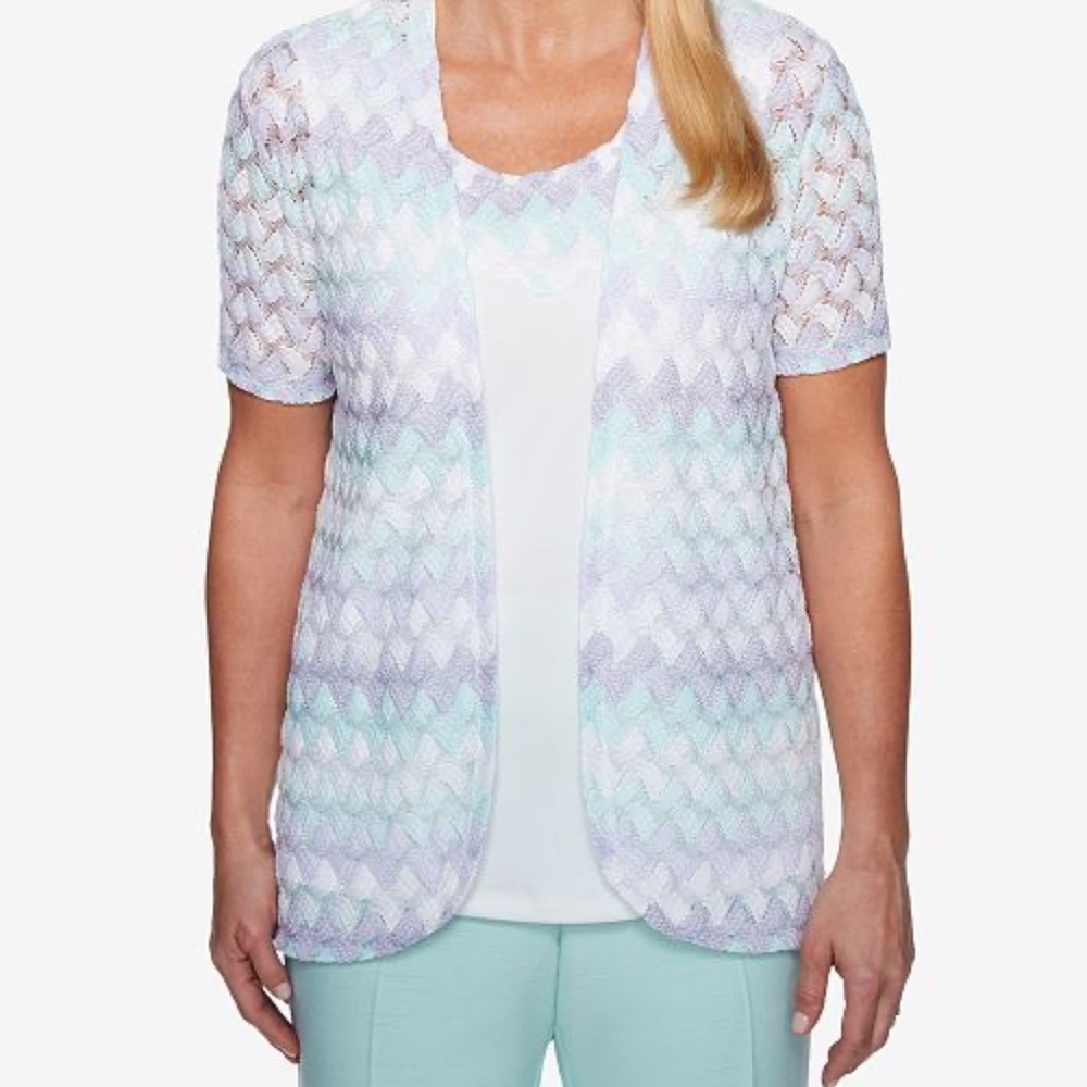 Alfred Dunner Roman Holiday Textured Layered Top